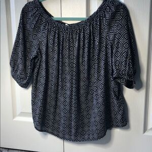 🍭*6/$30* Gap navy floral patterned blouse - XS